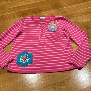 Hanna Andersson striped floral sweater size 10.